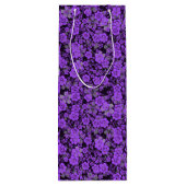 フローラルパターン15.パープル.bブラックBG ワインギフトバッグ (裏面)