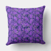 フローラルパターン15.パープル.b DBlue BG クッション (裏面)