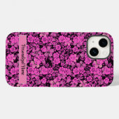 フローラルパターン15.ピンクブラックBG PS Case-Mate iPhoneケース (裏面 (横))