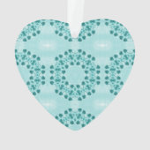 フローラルパターン、ティール（緑がかった色）ブルー オーナメント (裏面)