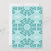 フローラルパターン、ティール（緑がかった色）ブルー シーズンカード (裏面)