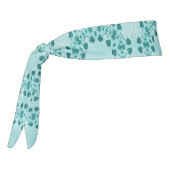 フローラルパターン、ティール（緑がかった色）ブルー タイヘッドバンド (回転270)