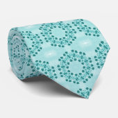 フローラルパターン、ティール(緑がかった色)ブルー ネクタイ (ロール)