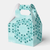 フローラルパターン、ティール（緑がかった色）ブルー フェイバーボックス (裏面サイド)