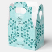 フローラルパターン、ティール（緑がかった色）ブルー フェイバーボックス (オープン)