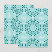 フローラルパターン、ティール（緑がかった色）ブルー ポストカード (正面/裏面)