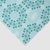 フローラルパターン、ティール（緑がかった色）ブルー 薄葉紙 (詳細)