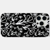 フローラルパターン（白、黒） Case-Mate iPhoneケース (裏面 (横))