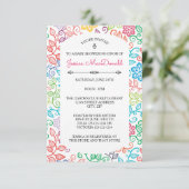 フローラルパターン – 3x5ベビーシャワー招待状 招待状 (スタンド正面)