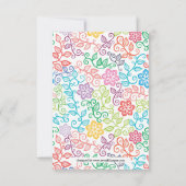 フローラルパターン – 3x5ベビーシャワー招待状 招待状 (裏面)