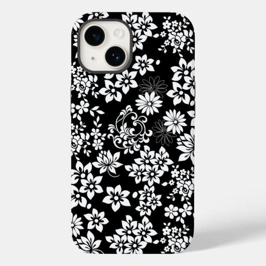 フローラルパターン.bブラックBG Case-Mate iPhoneケース (裏面)