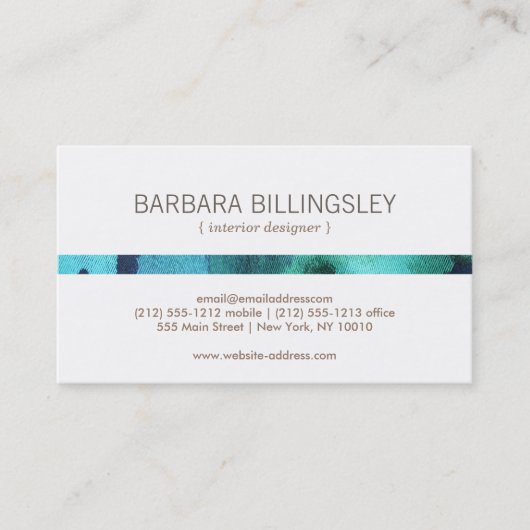 フローラルパターンIIインテリアデザイナー、デコレータ 名刺 (正面)