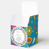 フローラルパタ結婚ーンパーソナライズされたメキシコ フェイバーボックス (オープン)