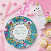 フローラルパタ結婚ーンパーソナライズされたメキシコ ペーパープレート (パーティー)