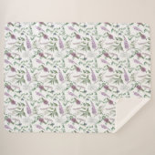 フローラルパンヘザースコティッシュパターン シェルパブランケット (正面(横))