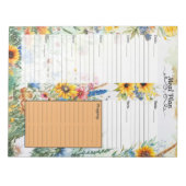 フローラルファンタジー 7日間の食事プランナー ノートパッド (正面)