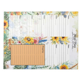 フローラルファンタジー 7日間の食事プランナー ノートパッド