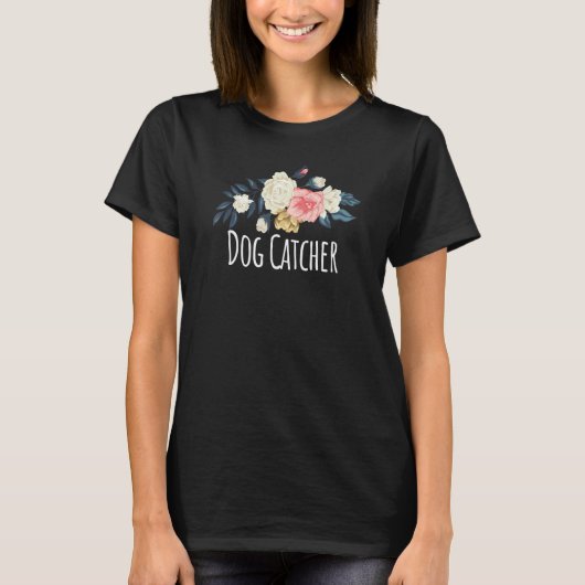 フローラルフラワー イヌ捕獲員 名言 サルカズム Tシャツ (正面)