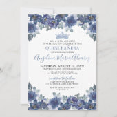 フローラルブルーのキンセアニェラ 招待状 (正面)