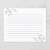 フローラルブルーボタニカルブライダルシャワーレシピカード (裏面)