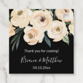 フローラルベージュブラックの結婚式の引出物タグ フェイバータグ (裏面)
