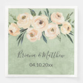 フローラルベージュブラッシュセージグリーンウェディング (正面)