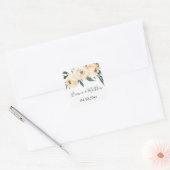 フローラルベージュホワイトの結婚式の引出物スクエア スクエアシール (封筒)
