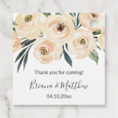 フローラルベージュホワイトの結婚式の引出物タグ フェイバータグ (裏面)