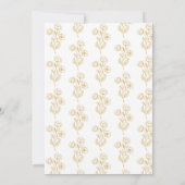 フローラルホワイトとゴールドのムスリムイスラム婚約 招待状 (裏面)