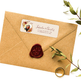 フローラルボホ秋の愛のフォトウェディングアドレス ラベル