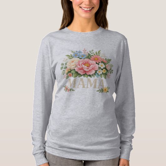 フローラルママTシャツ Tシャツ (正面)
