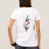 フローラルラビット ラインアート Tシャツ (裏面)