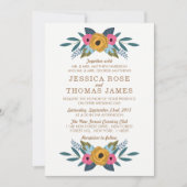 フローラルリース ホワイトウェディングコレクション 招待状 (正面)