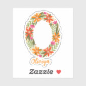 フローラルレターOカスタムカットビニールシール シール (シート)