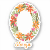 フローラルレターOカスタムカットビニールシール シール (正面)