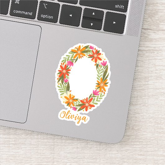 フローラルレターOカスタムカットビニールシール シール (詳細)