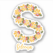 フローラルレターSカスタムカットビニールシール シール (正面)