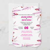 フローラルローズのウェディング招待状: ブッシュピンク 招待状 (正面)