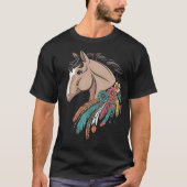 フローラルワイルドホースカウボーイ乗馬 Tシャツ (正面)
