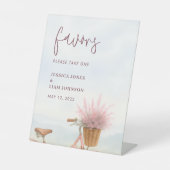 フローラルヴィンテージ自転車婚約パーティビーズサイン 台座サイン (正面)