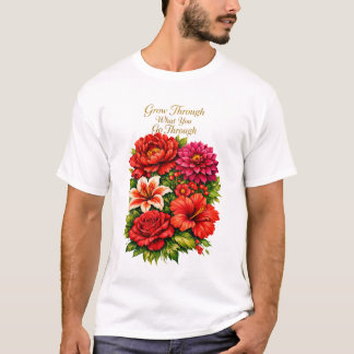 フローラル名言ユニセックスTシャツ Tシャツ