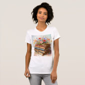フローラル図書館の夢 – 野の花が育つ Tシャツ (正面フル)
