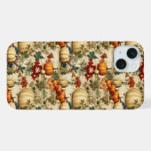 フローラル感謝祭ヴィンテージ柄 (10) iPhoneケース (裏面横)