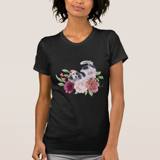 フローラル イングリッシュ セトラー Tシャツ (正面)