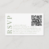 フローラル ウェディング RSVP QRコード カード (正面)