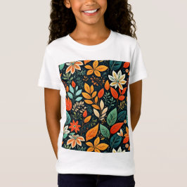 フローラル エキゾチック フラワーズ パターン Tシャツ