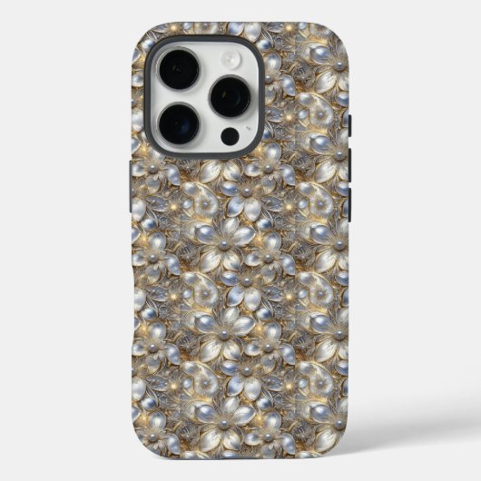 フローラル エレガンス: パール調 Case-Mate iPhoneケース (裏面)