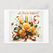 フローラル・エレガンス：咲き誇る祝福 インビテーションポストカード (正面)