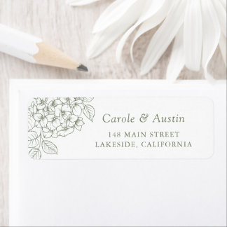 フローラル エレガント グリーン ハイドランジア アドレス ラベル