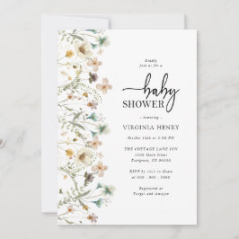 フローラル エレガント ベビーシャワー インビテーション